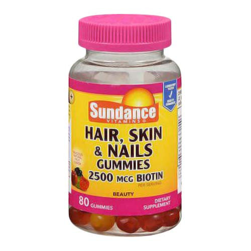 Sundance Hair, Skin And Nails With Biotin 2500 Mcg Beauty Gummies, 80 Ea